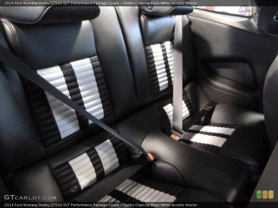 Shelby Charcoal Black/White Accents Interior Rear Seat for the 2014 Ford Mustang Shelby GT500 SVT Performance Package Coupe #80280347