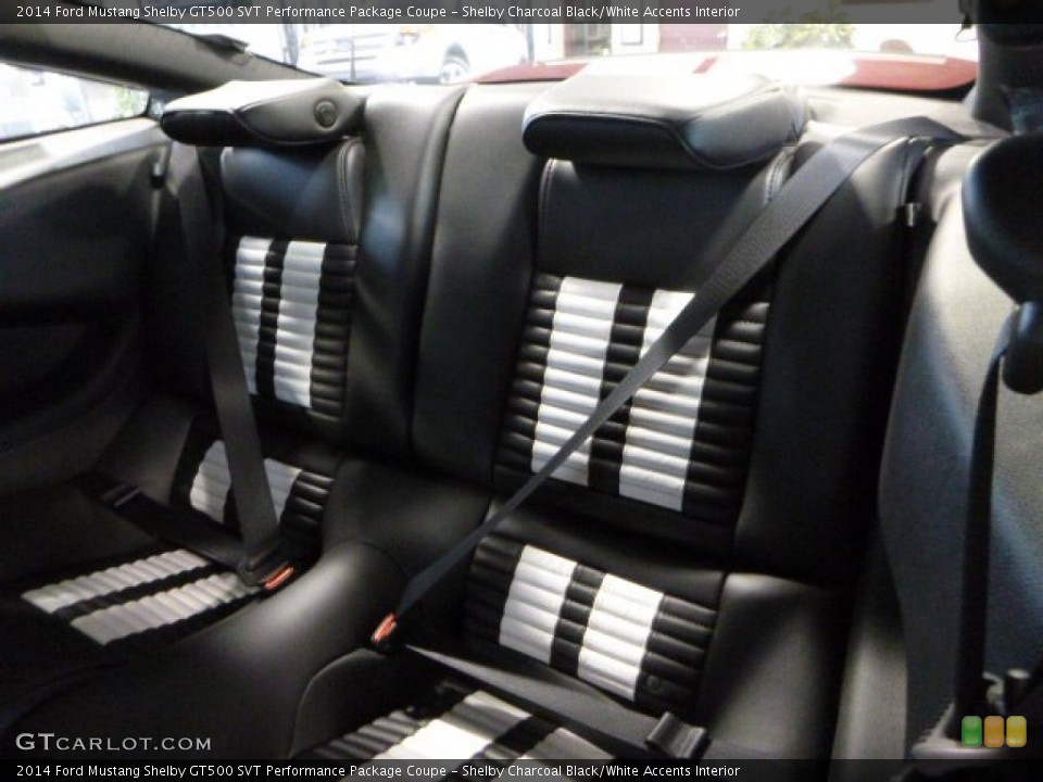 Shelby Charcoal Black/White Accents Interior Rear Seat for the 2014 Ford Mustang Shelby GT500 SVT Performance Package Coupe #80280377