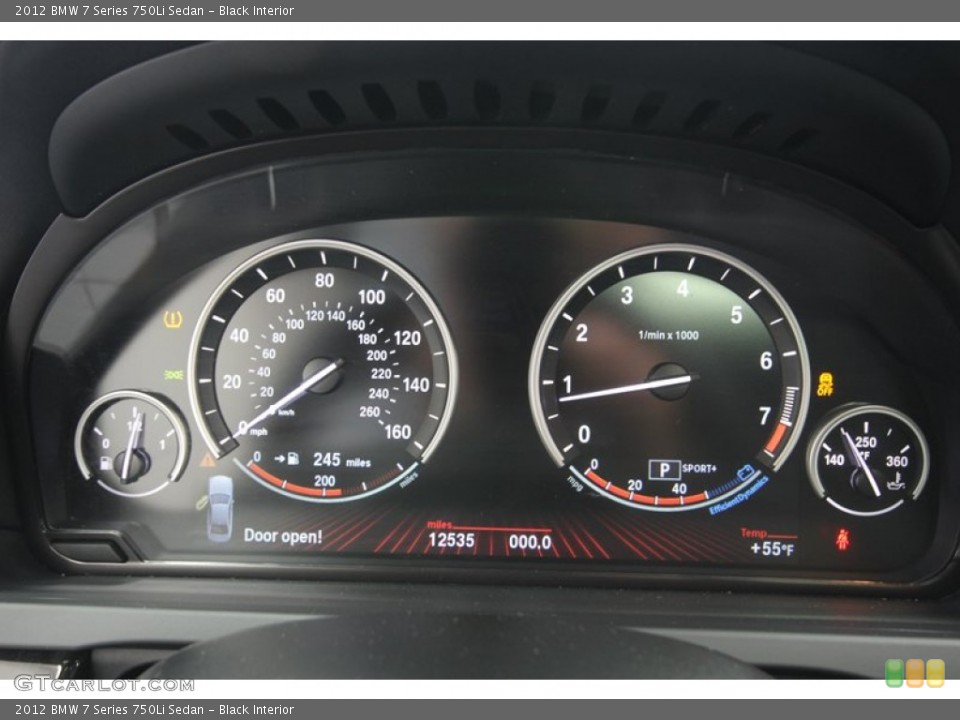 Black Interior Gauges for the 2012 BMW 7 Series 750Li Sedan #80280881