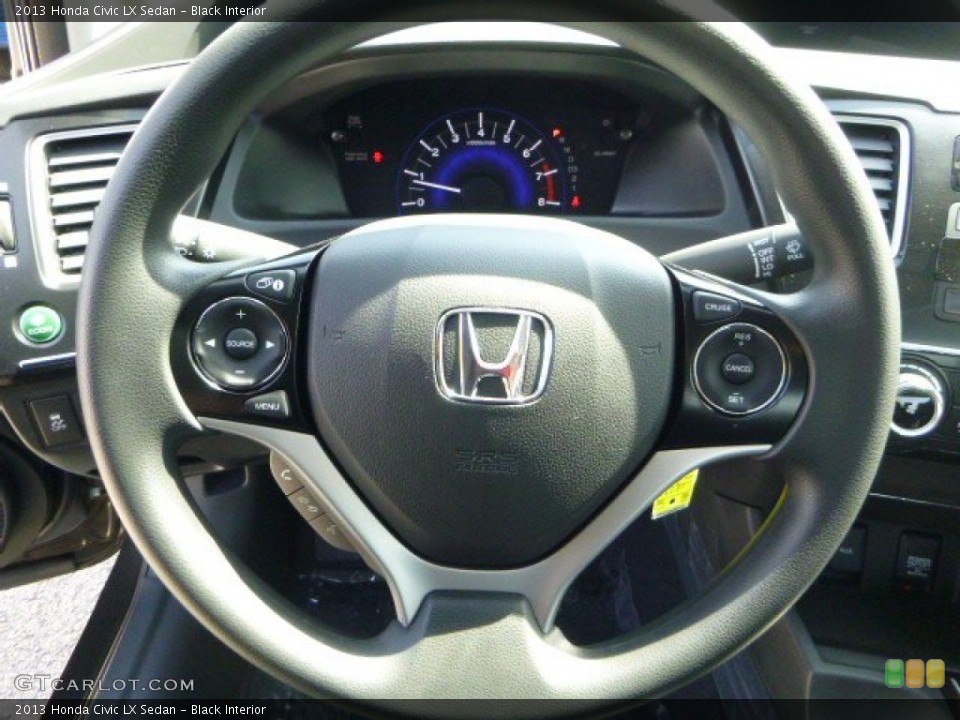 Black Interior Steering Wheel for the 2013 Honda Civic LX Sedan #80293156