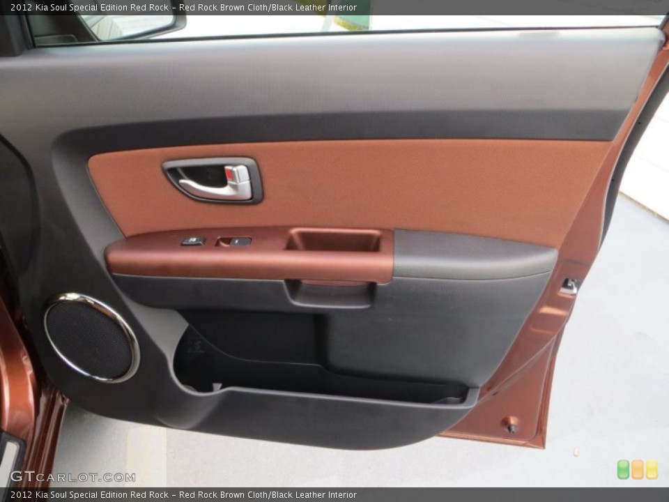 Red Rock Brown Cloth/Black Leather Interior Door Panel for the 2012 Kia Soul Special Edition Red Rock #80299127