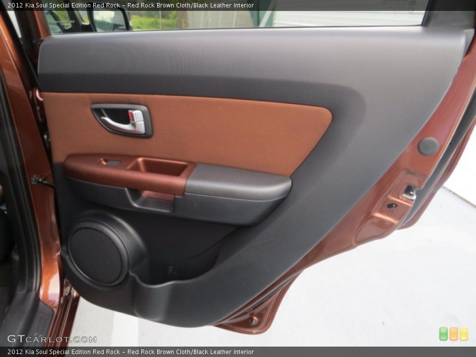 Red Rock Brown Cloth/Black Leather Interior Door Panel for the 2012 Kia Soul Special Edition Red Rock #80299192