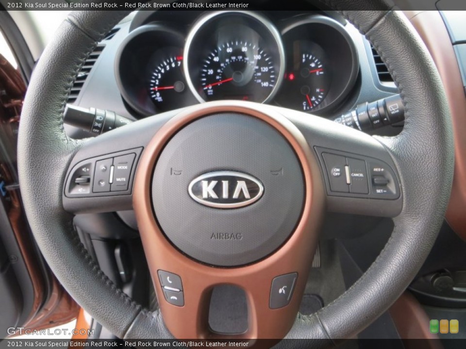 Red Rock Brown Cloth/Black Leather Interior Steering Wheel for the 2012 Kia Soul Special Edition Red Rock #80299511
