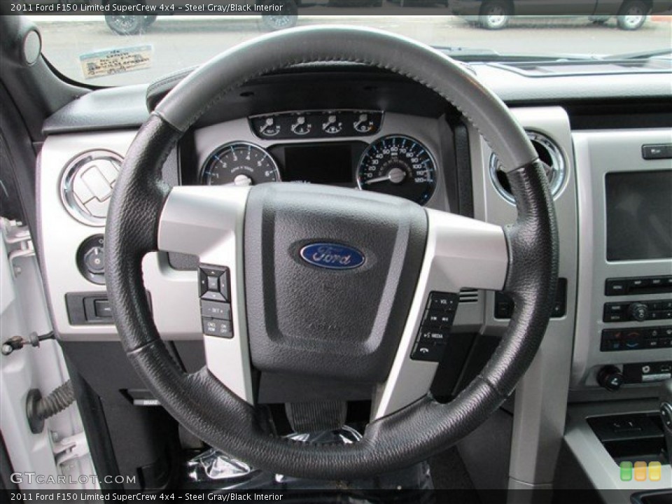 Steel Gray/Black Interior Steering Wheel for the 2011 Ford F150 Limited SuperCrew 4x4 #80299847