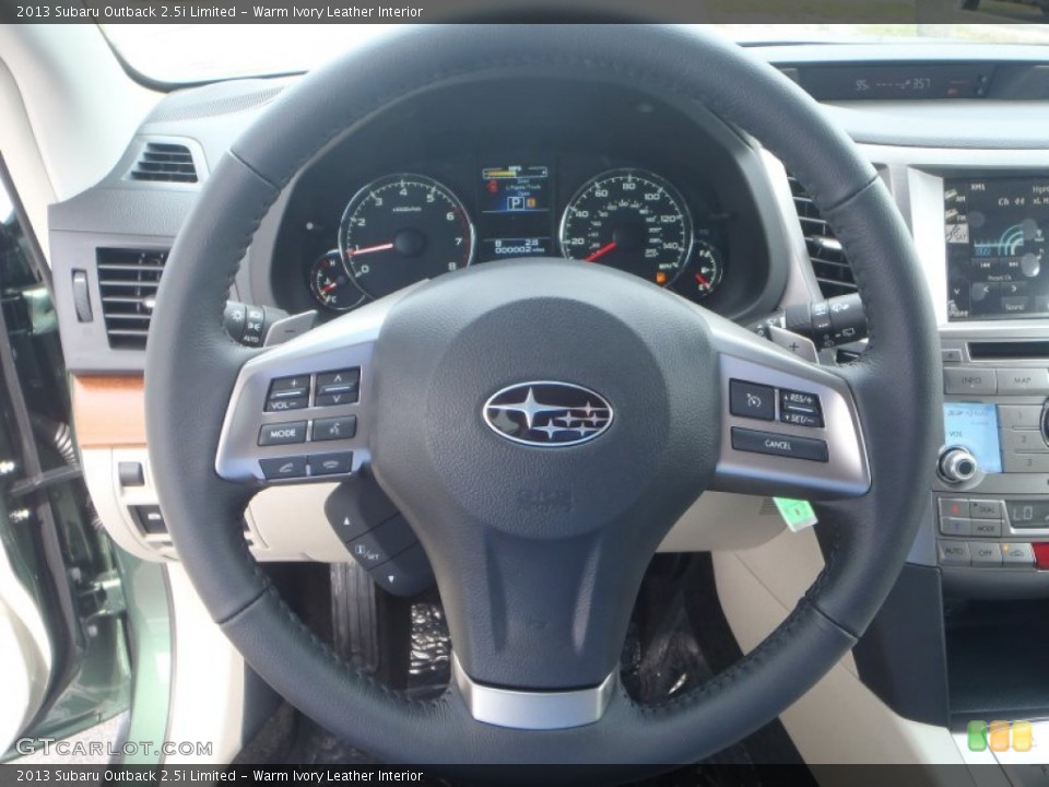 Warm Ivory Leather Interior Steering Wheel for the 2013 Subaru Outback 2.5i Limited #80302425