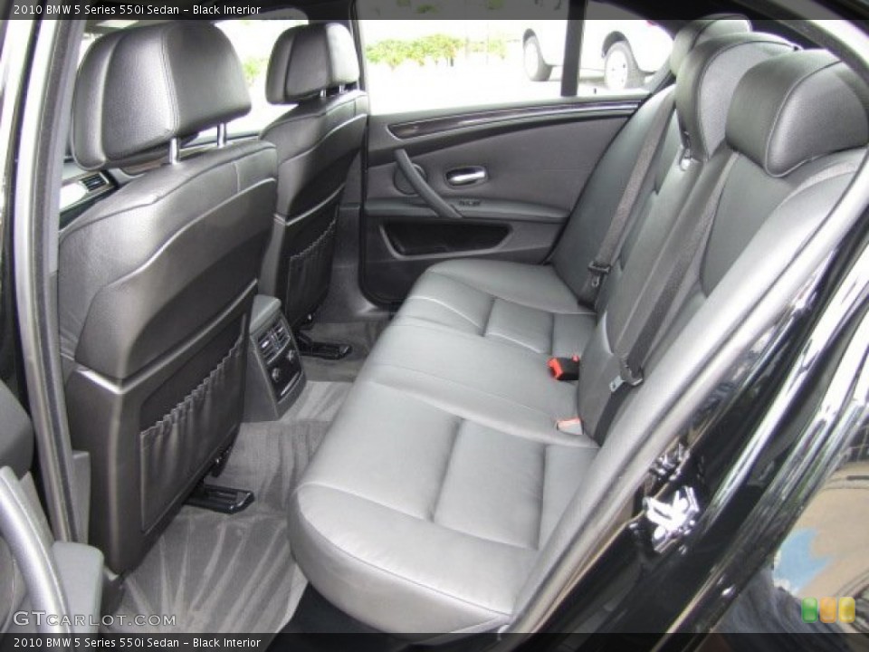Black Interior Rear Seat for the 2010 BMW 5 Series 550i Sedan #80305711