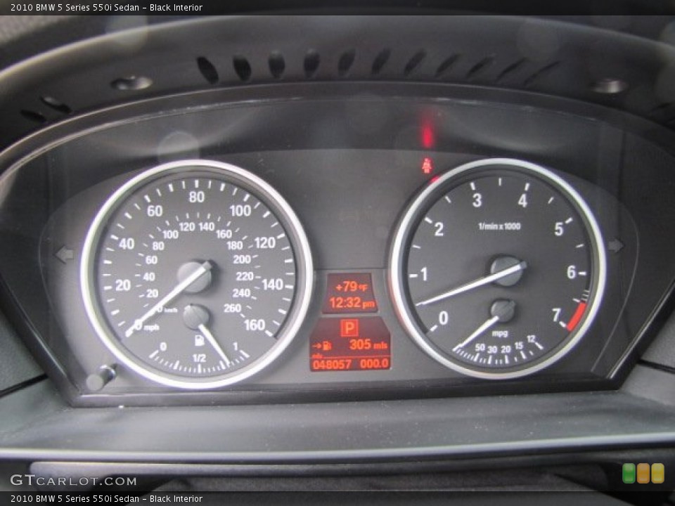 Black Interior Gauges for the 2010 BMW 5 Series 550i Sedan #80306201