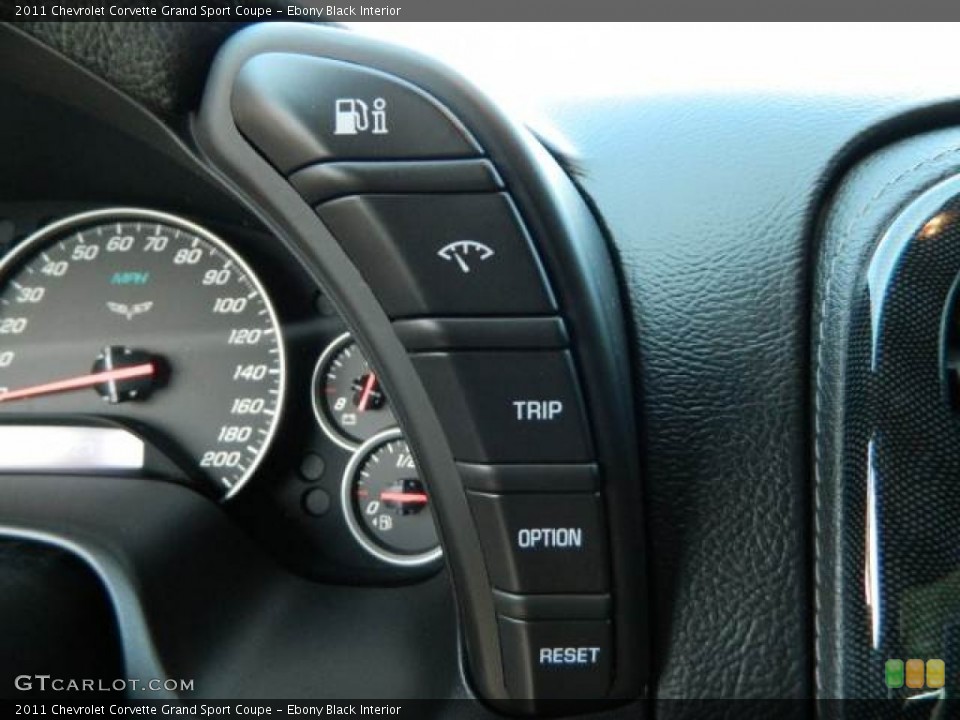 Ebony Black Interior Controls for the 2011 Chevrolet Corvette Grand Sport Coupe #80306206