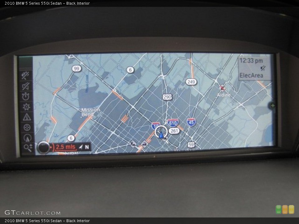 Black Interior Navigation for the 2010 BMW 5 Series 550i Sedan #80306226