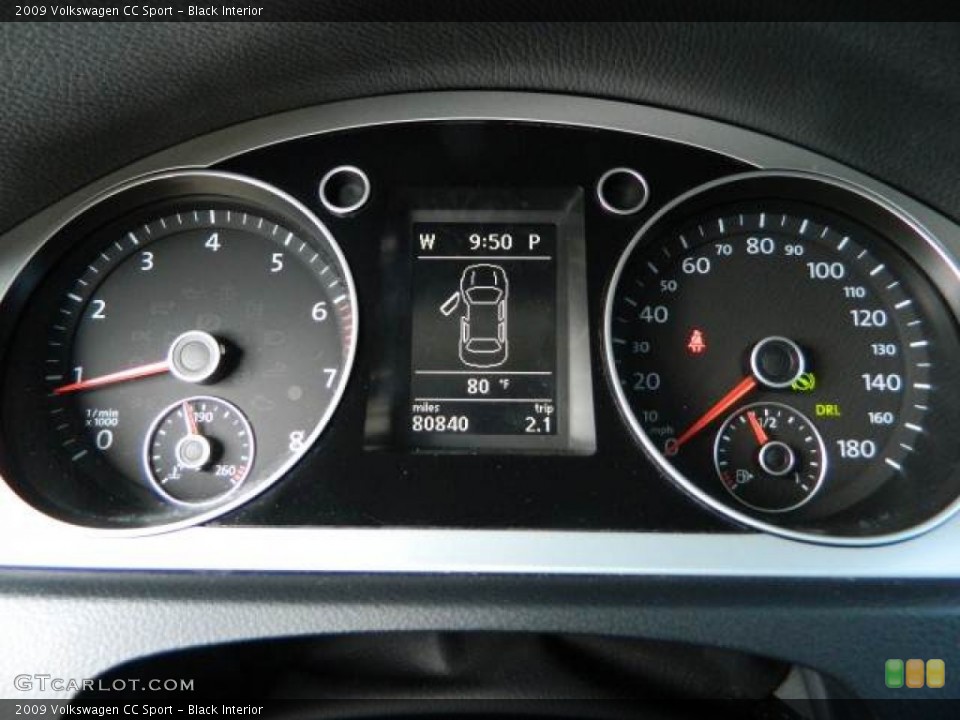 Black Interior Gauges for the 2009 Volkswagen CC Sport #80306641