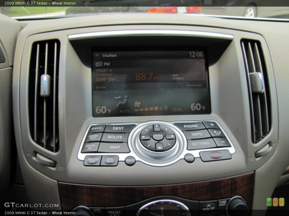 Wheat Interior Controls for the 2009 Infiniti G 37 Sedan #80307074