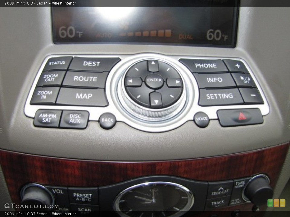 Wheat Interior Controls for the 2009 Infiniti G 37 Sedan #80307092