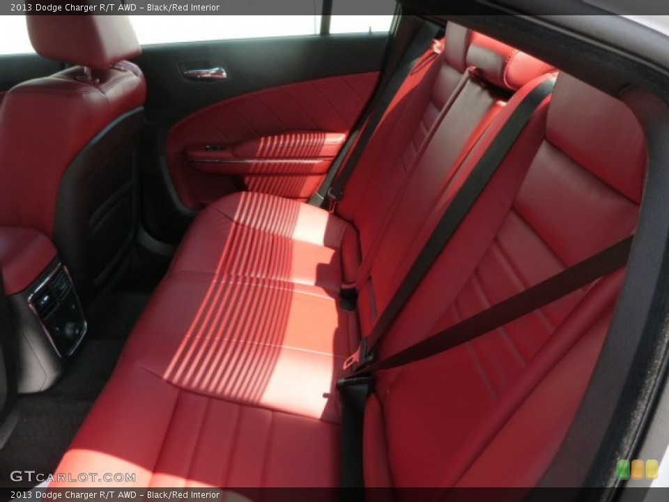 Black/Red Interior Rear Seat for the 2013 Dodge Charger R/T AWD #80312949
