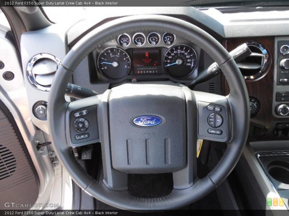 Black Interior Steering Wheel for the 2012 Ford F350 Super Duty Lariat Crew Cab 4x4 #80315895