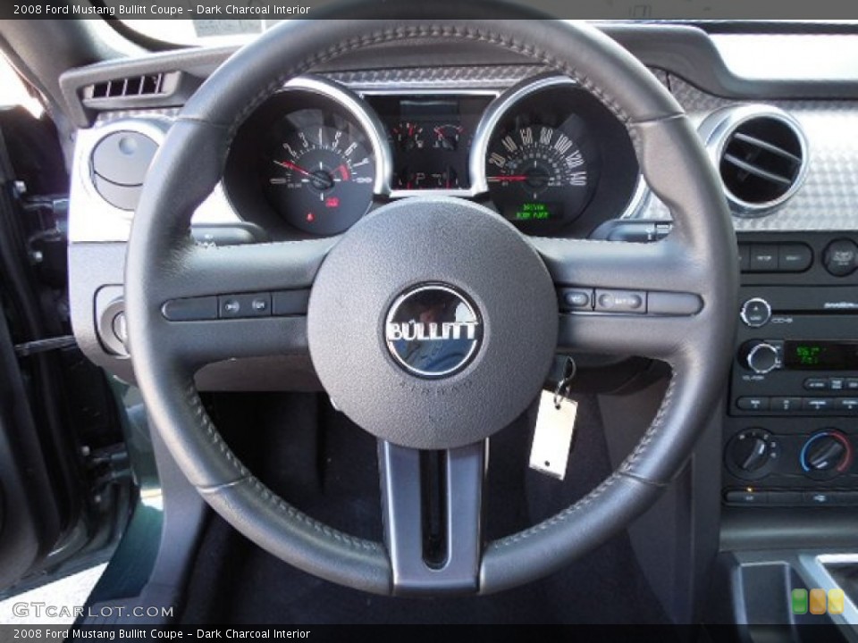 Dark Charcoal Interior Steering Wheel for the 2008 Ford Mustang Bullitt Coupe #80316488