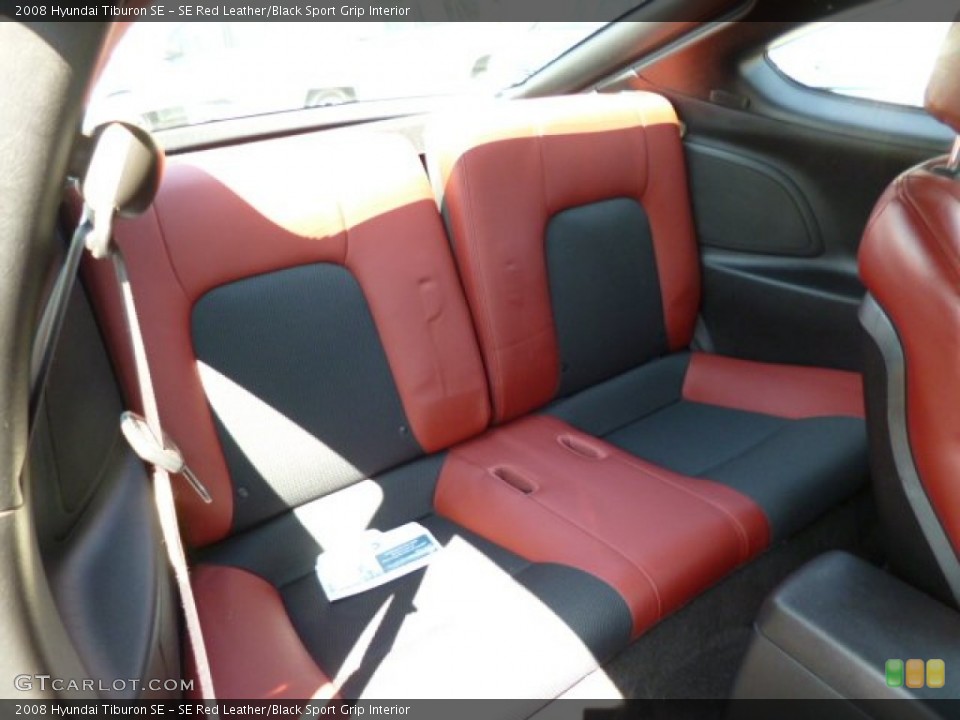 SE Red Leather/Black Sport Grip Interior Rear Seat for the 2008 Hyundai Tiburon SE #80317828