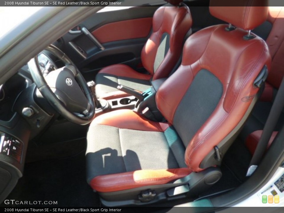 SE Red Leather/Black Sport Grip Interior Photo for the 2008 Hyundai Tiburon SE #80317889