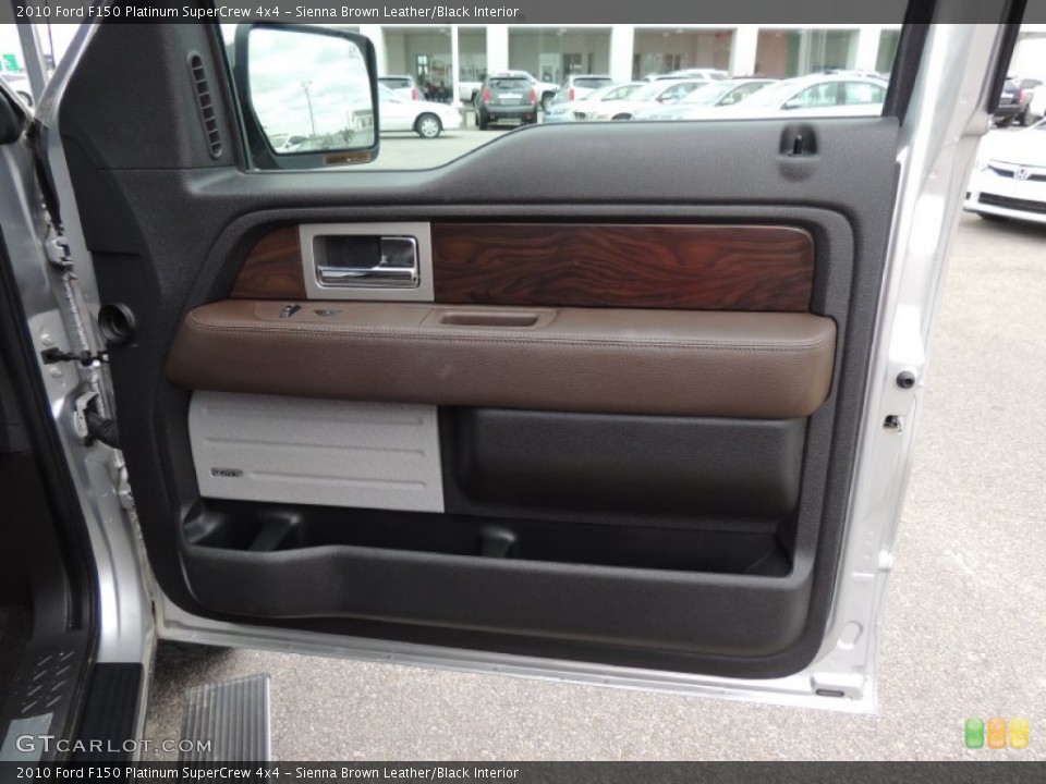 Sienna Brown Leather/Black Interior Door Panel for the 2010 Ford F150 Platinum SuperCrew 4x4 #80323070