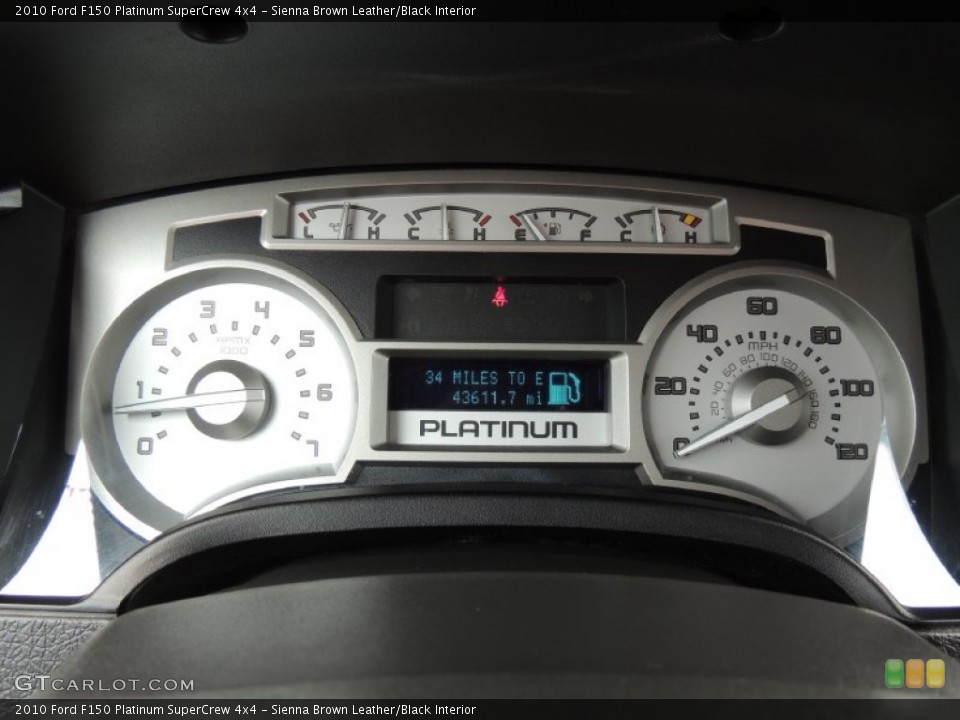 Sienna Brown Leather/Black Interior Gauges for the 2010 Ford F150 Platinum SuperCrew 4x4 #80323280