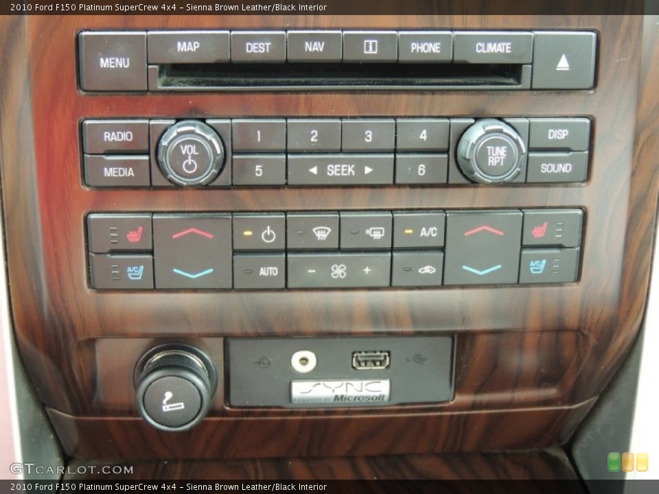Sienna Brown Leather/Black Interior Controls for the 2010 Ford F150 Platinum SuperCrew 4x4 #80323410