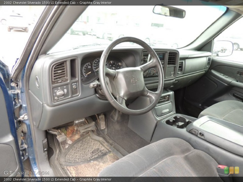 Graphite Gray Interior Prime Interior for the 2002 Chevrolet Silverado 1500 LS Extended Cab #80324402