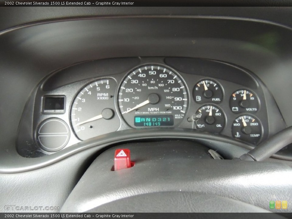 Graphite Gray Interior Gauges for the 2002 Chevrolet Silverado 1500 LS Extended Cab #80324444