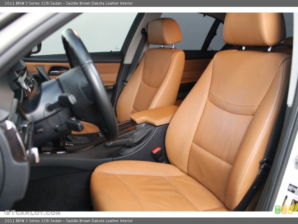 Saddle Brown Dakota Leather Interior Front Seat for the 2011 BMW 3 Series 328i Sedan #80329598