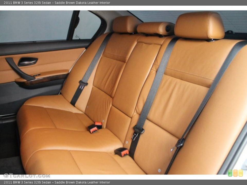Saddle Brown Dakota Leather Interior Rear Seat for the 2011 BMW 3 Series 328i Sedan #80329625