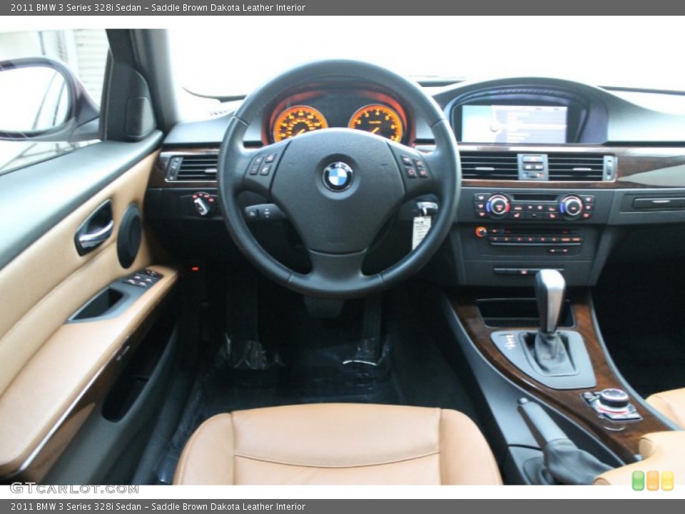 Saddle Brown Dakota Leather Interior Dashboard for the 2011 BMW 3 Series 328i Sedan #80329862