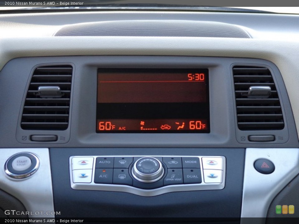 Beige Interior Controls for the 2010 Nissan Murano S AWD #80332451