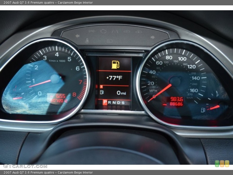 Cardamom Beige Interior Gauges for the 2007 Audi Q7 3.6 Premium quattro #80334039