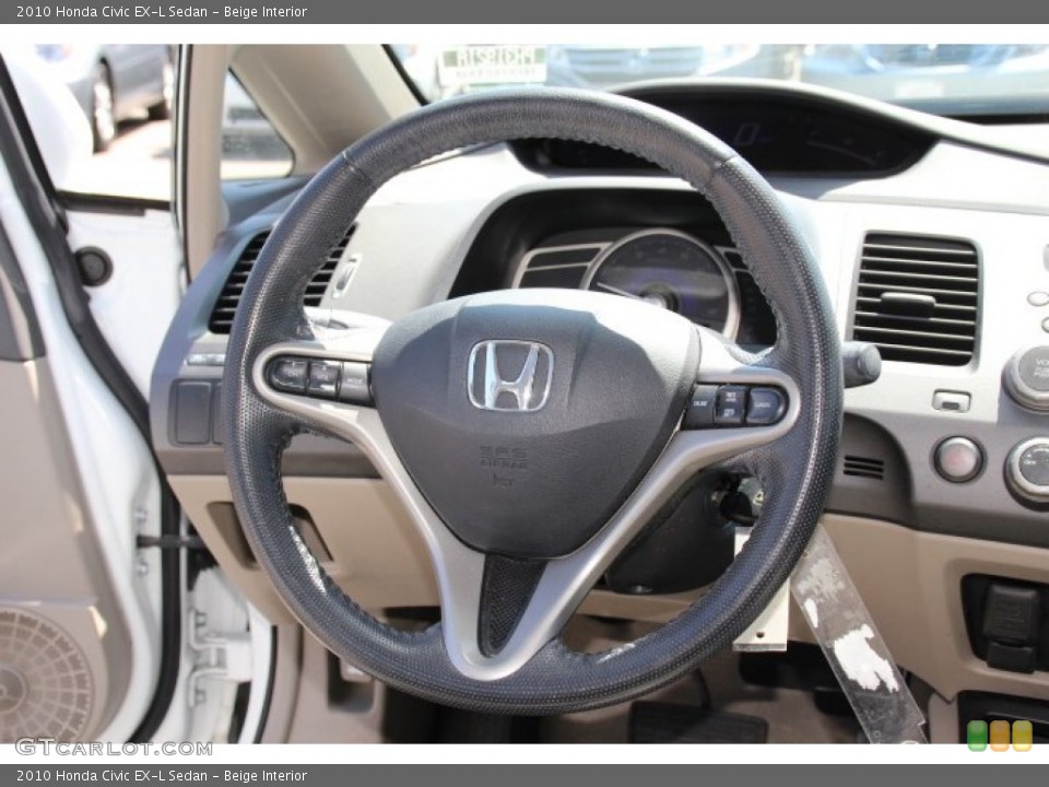 Beige Interior Steering Wheel for the 2010 Honda Civic EX-L Sedan #80334731