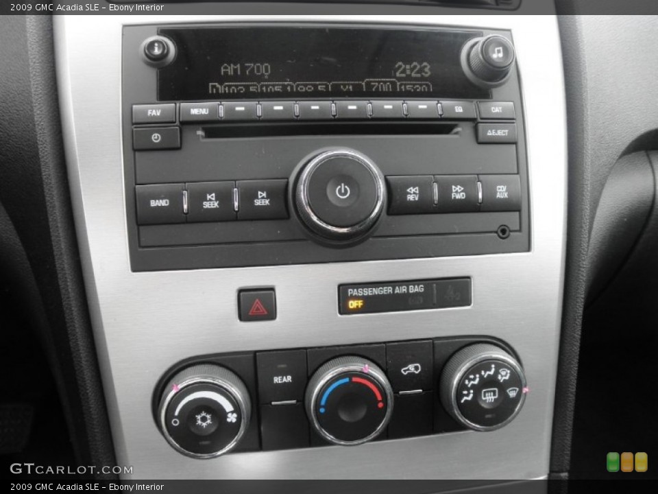 Ebony Interior Controls for the 2009 GMC Acadia SLE #80336861