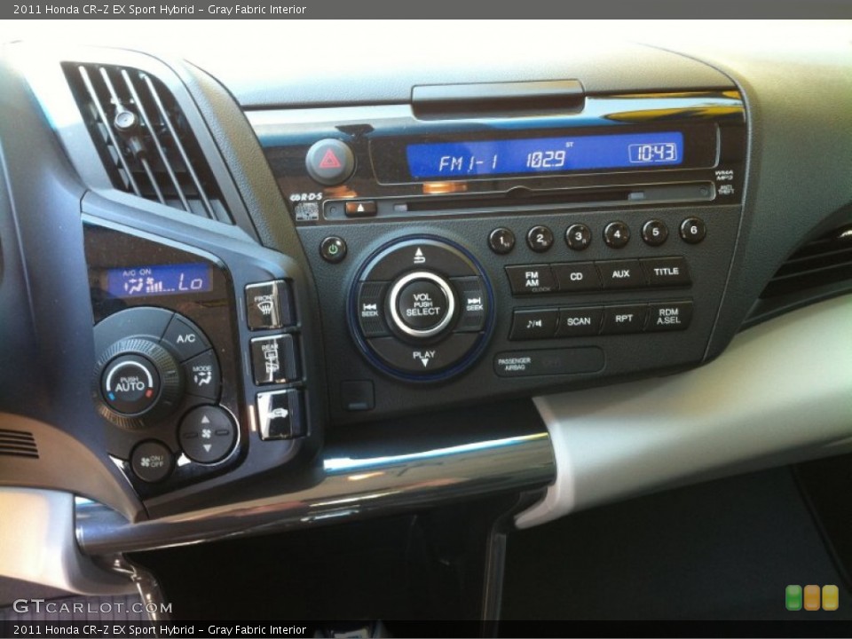 Gray Fabric Interior Controls for the 2011 Honda CR-Z EX Sport Hybrid #80342117
