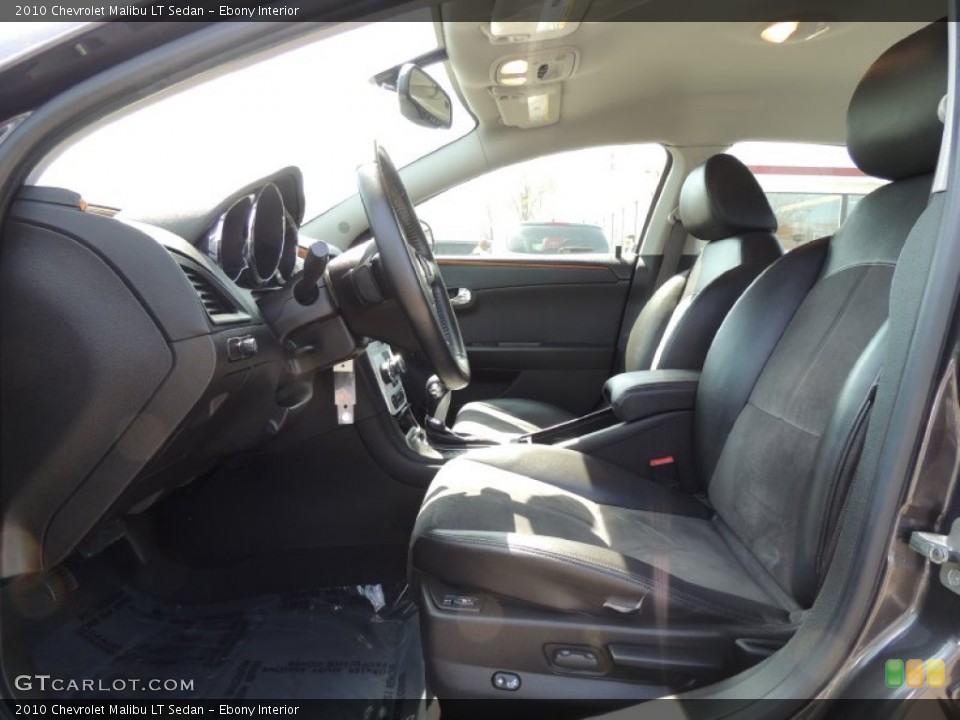 Ebony Interior Front Seat for the 2010 Chevrolet Malibu LT Sedan #80348307
