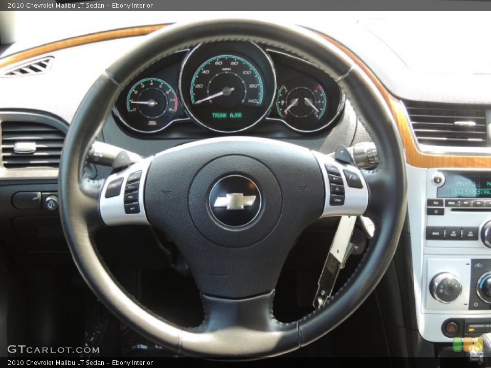 Ebony Interior Steering Wheel for the 2010 Chevrolet Malibu LT Sedan #80348325