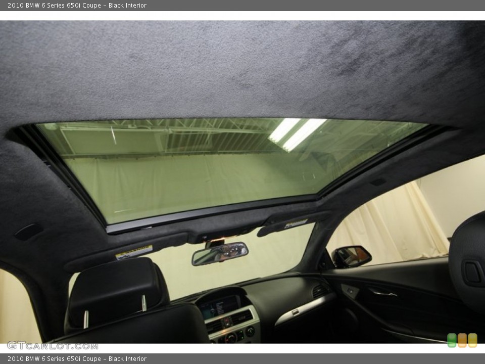 Black Interior Sunroof for the 2010 BMW 6 Series 650i Coupe #80348780