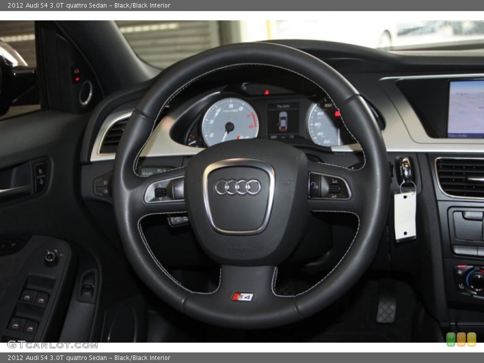 Black/Black Interior Steering Wheel for the 2012 Audi S4 3.0T quattro Sedan #80349801
