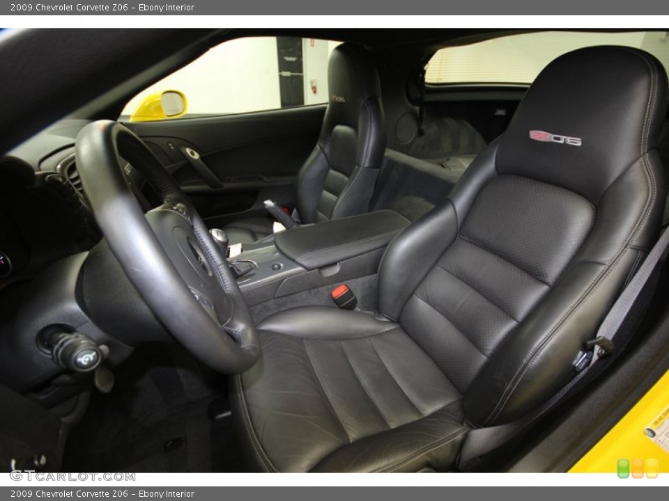 Ebony Interior Front Seat for the 2009 Chevrolet Corvette Z06 #80350101