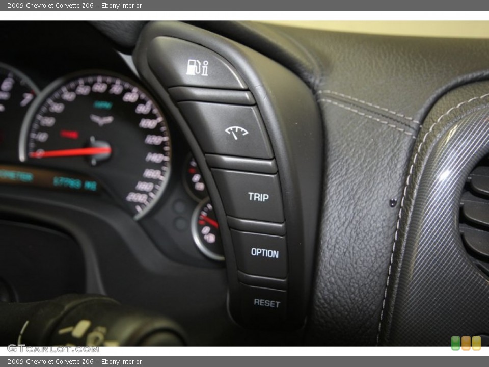 Ebony Interior Controls for the 2009 Chevrolet Corvette Z06 #80350326