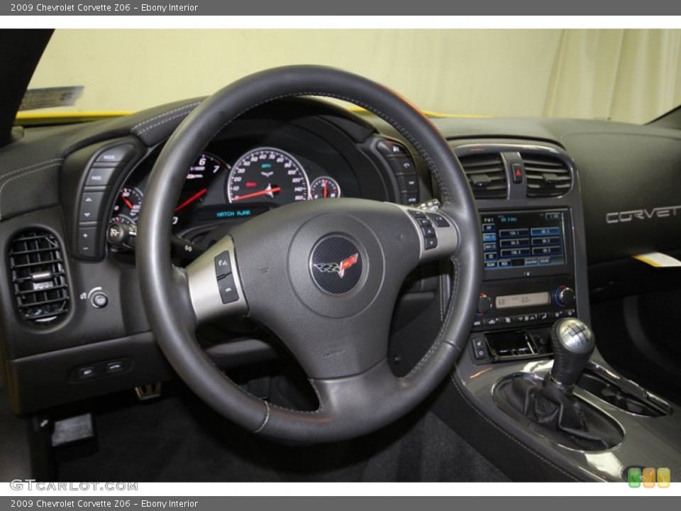 Ebony Interior Steering Wheel for the 2009 Chevrolet Corvette Z06 #80350410