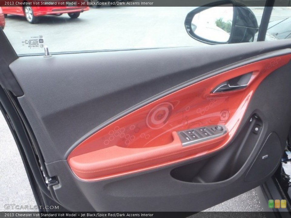 Jet Black/Spice Red/Dark Accents Interior Door Panel for the 2013 Chevrolet Volt  #80355154