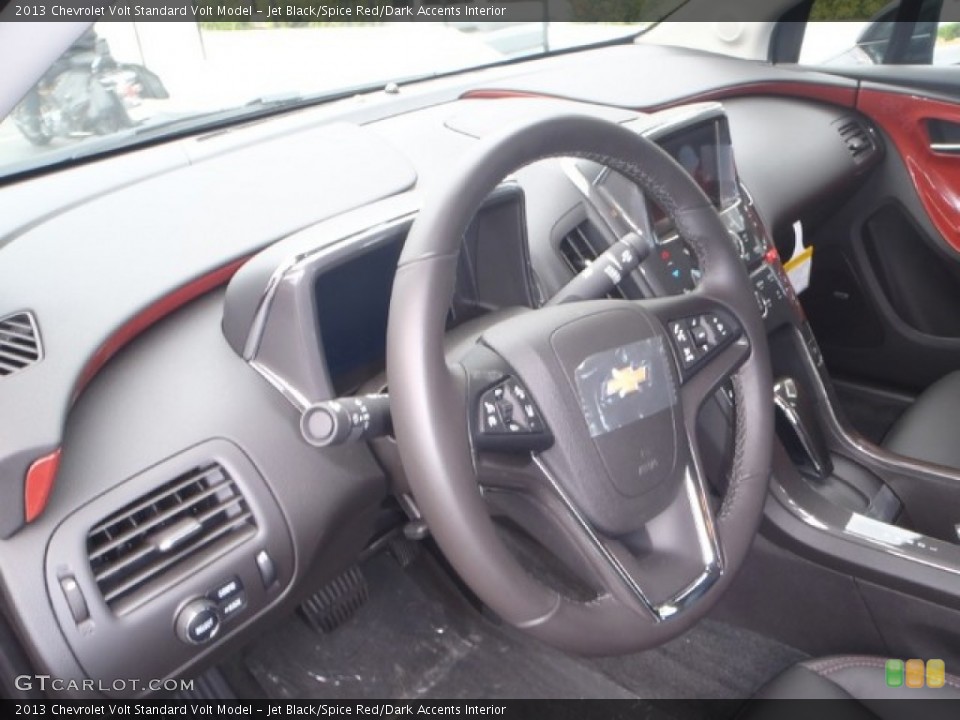 Jet Black/Spice Red/Dark Accents Interior Steering Wheel for the 2013 Chevrolet Volt  #80355209