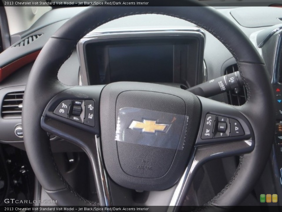 Jet Black/Spice Red/Dark Accents Interior Steering Wheel for the 2013 Chevrolet Volt  #80355229