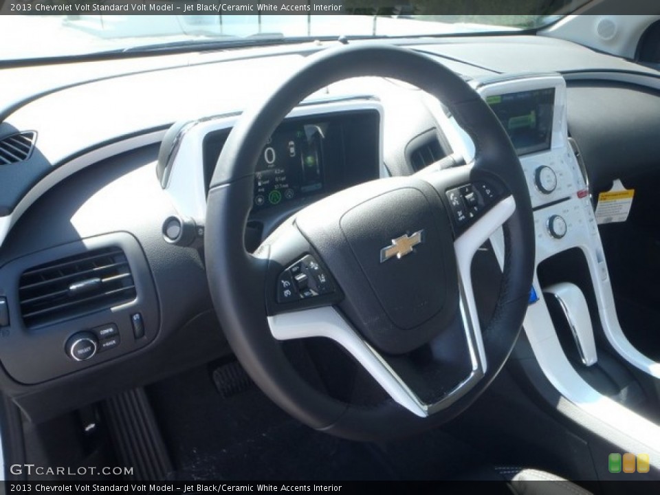 Jet Black/Ceramic White Accents Interior Steering Wheel for the 2013 Chevrolet Volt  #80355659