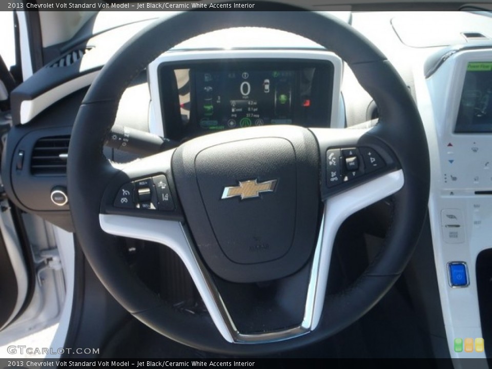 Jet Black/Ceramic White Accents Interior Steering Wheel for the 2013 Chevrolet Volt  #80355676