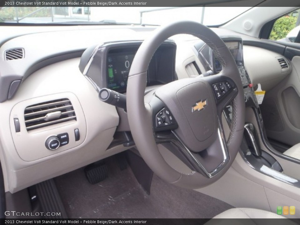 Pebble Beige/Dark Accents Interior Steering Wheel for the 2013 Chevrolet Volt  #80356447