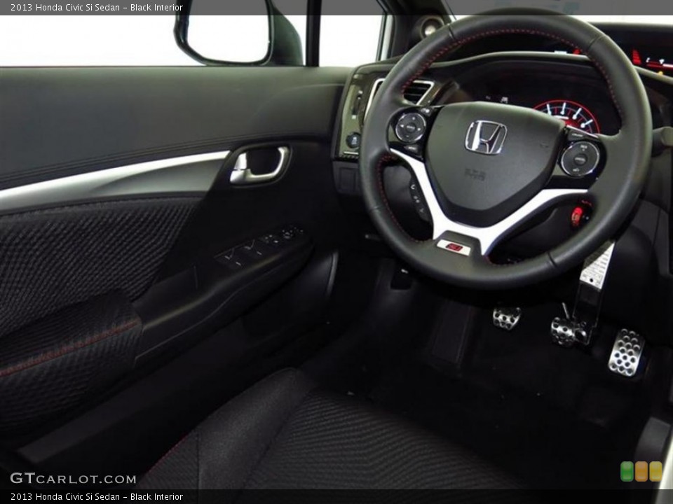 Black Interior Steering Wheel for the 2013 Honda Civic Si Sedan #80361283