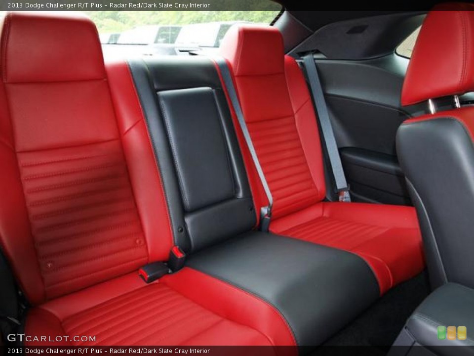 Radar Red/Dark Slate Gray Interior Rear Seat for the 2013 Dodge Challenger R/T Plus #80361516