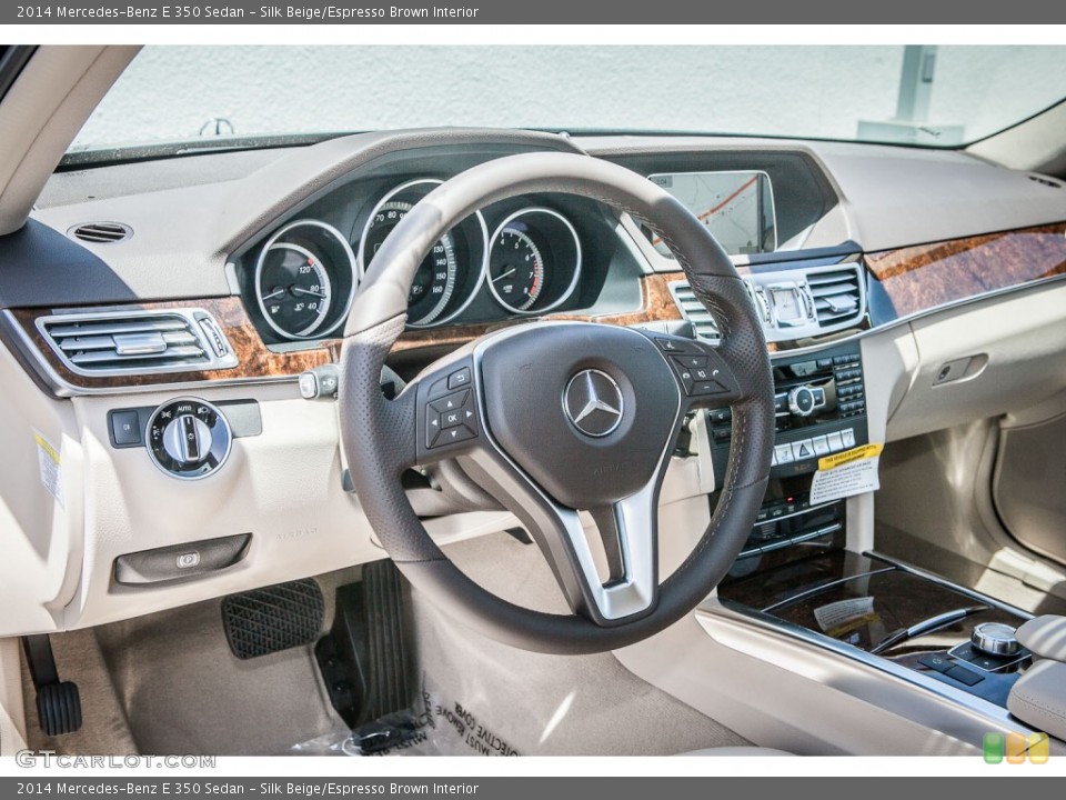Silk Beige/Espresso Brown Interior Dashboard for the 2014 Mercedes-Benz E 350 Sedan #80375008
